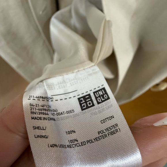 UNIQLO Cotton Beige Trench Coat Size Extra Large - Picture 7 of 7